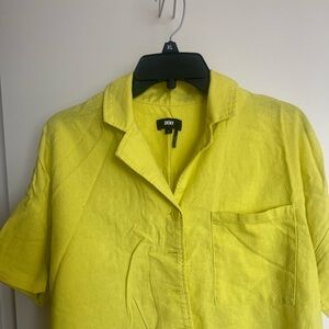 DKNY Vibrant Yellow Button-Up Shirt
